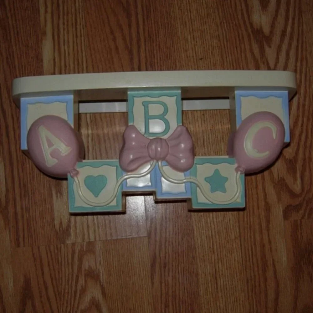 Vintage 1995 Homco ABC Baby Nusery Decor Shelf #3070